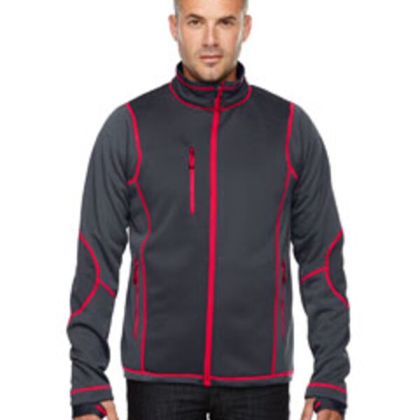 Men's Pulse Textured Bonded Fleece Jacket with Print Thumbnail