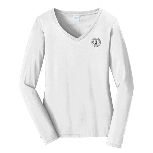 Port & Company® Ladies Long Sleeve Fan Favorite™ V-Neck Tee Thumbnail